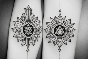 chakras with lily flowers tattoo idea