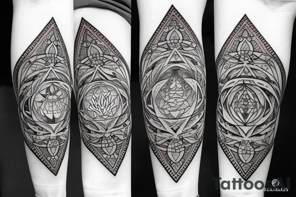 chakras with lily flowers tattoo idea