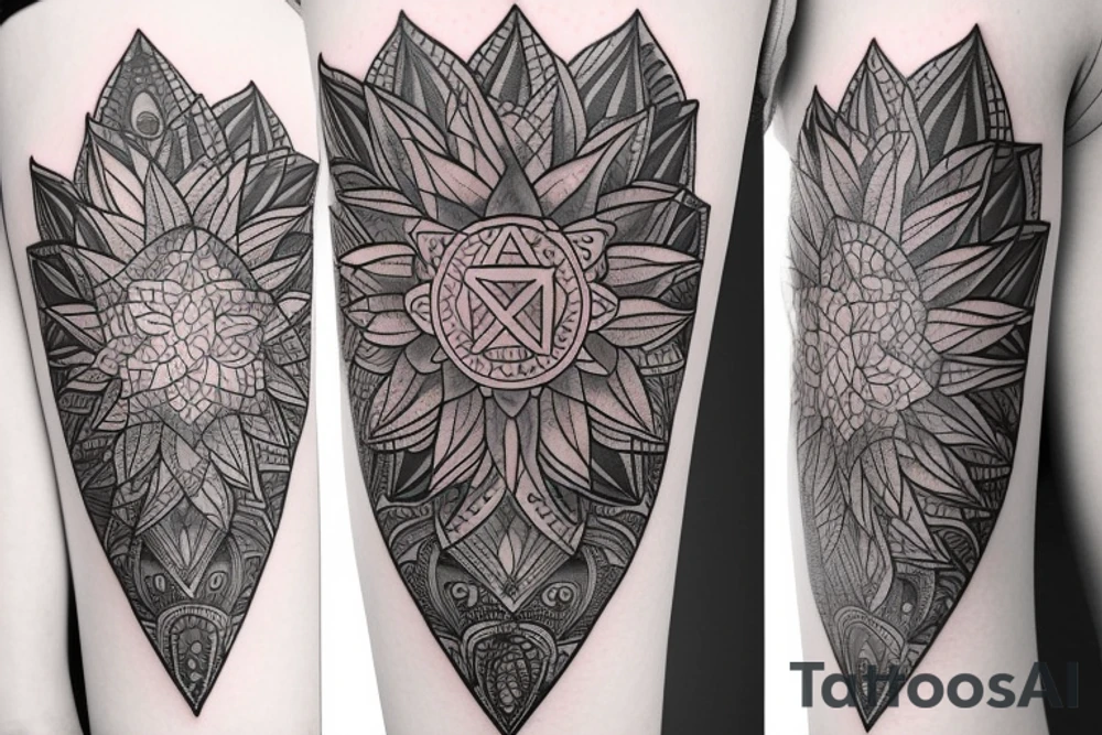 chakras with lily flowers tattoo idea