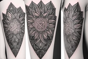 chakras with lily flowers tattoo idea