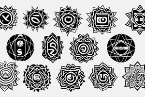 a line of chakras tattoo idea