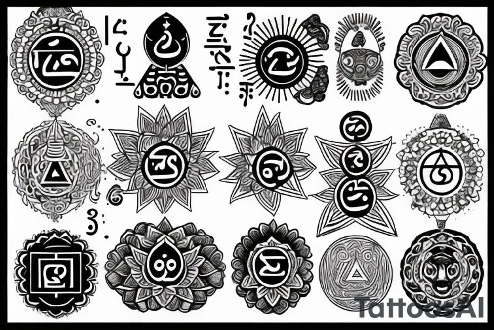 a line of chakras tattoo idea
