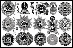 a line of chakras tattoo idea