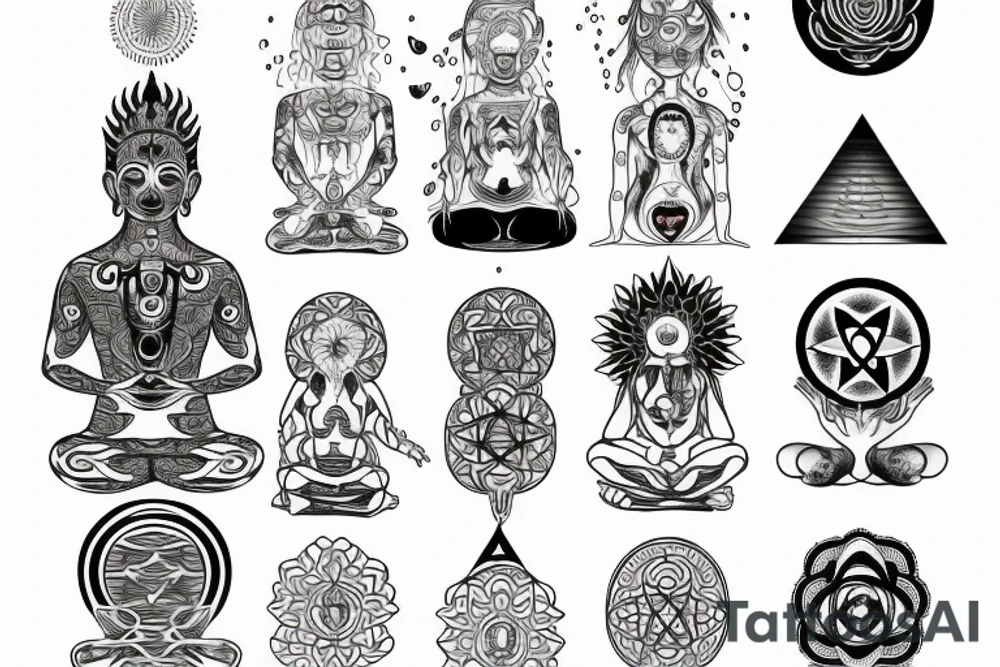a line of chakras tattoo idea