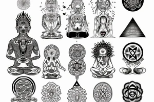 a line of chakras tattoo idea
