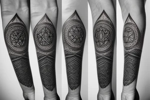 a thin line of the chakras in a minimalist style tattoo idea