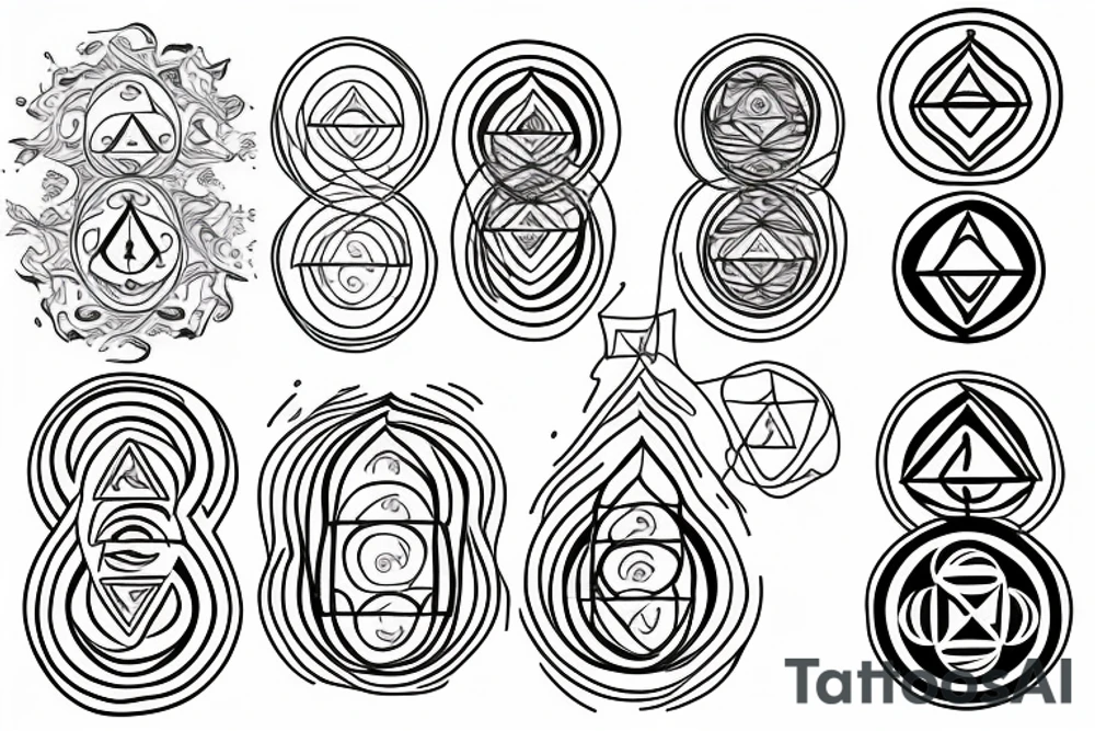 chakras aligned in a single thin line in a minimalist style tattoo idea