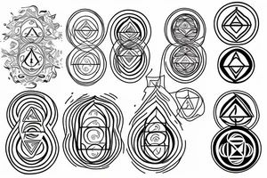 chakras aligned in a single thin line in a minimalist style tattoo idea