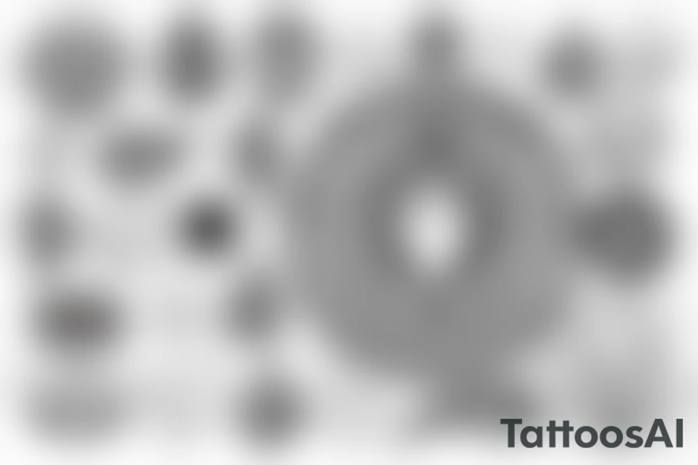 chakras aligned in a single thin line surrounded by lilies in a minimalist style tattoo idea
