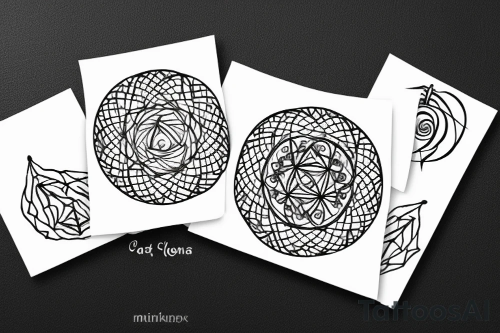 chakras aligned in a single thin line surrounded by lilies in a very minimalist style tattoo idea