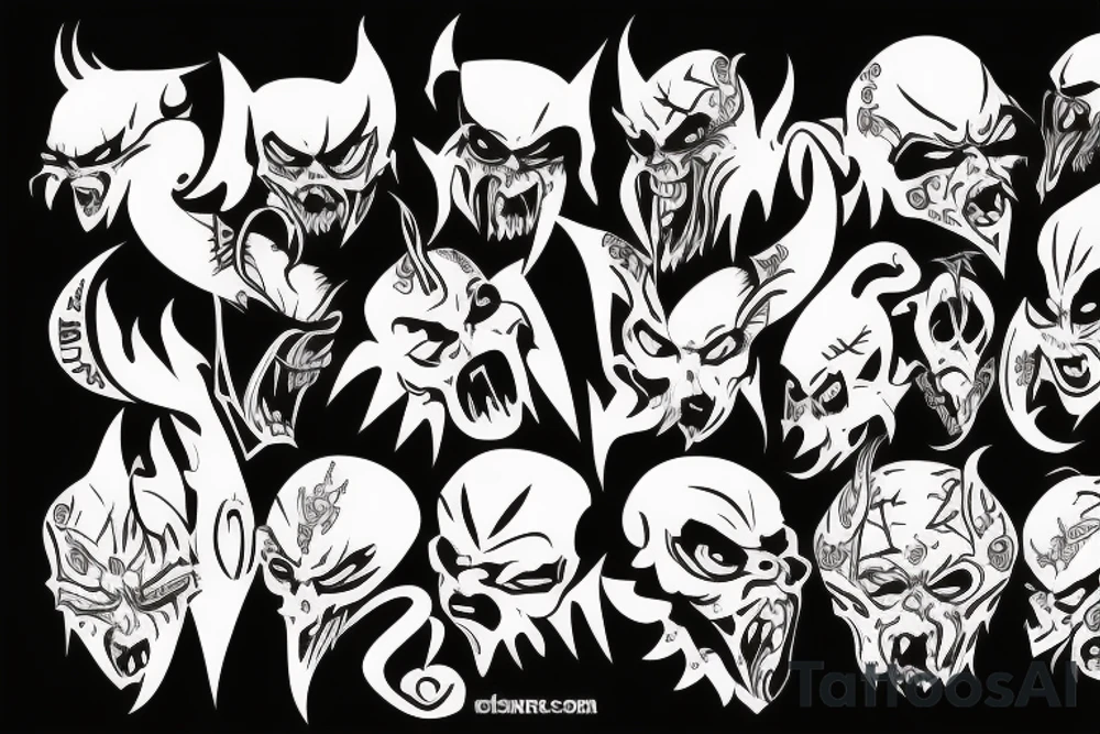 Evil demon tattoo idea