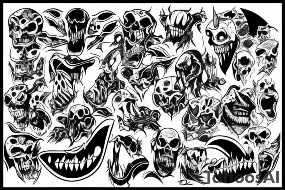 Evil demon tattoo idea