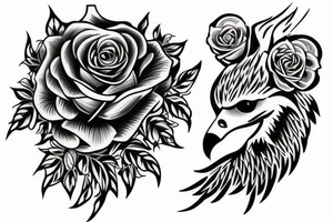 Rose. Eagle  wolf tattoo idea
