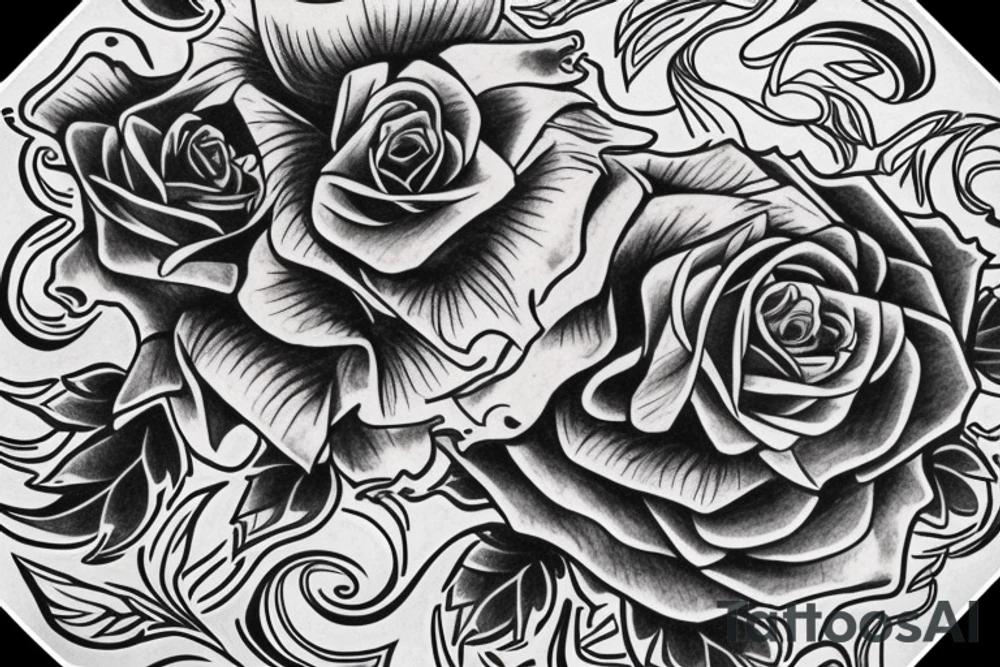 Rose. Eagle  wolf tattoo idea