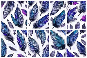 Blue Jay feathers wrapped together like flowers. tattoo idea