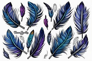 Blue Jay feathers wrapped together like flowers. tattoo idea