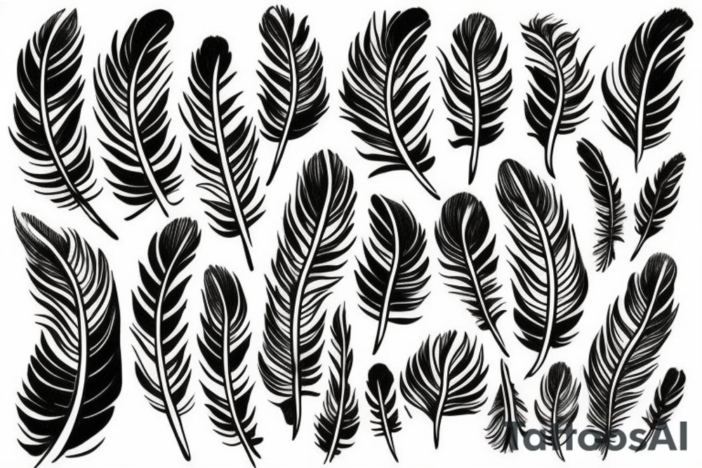 feathers wrapped together like flowers. tattoo idea