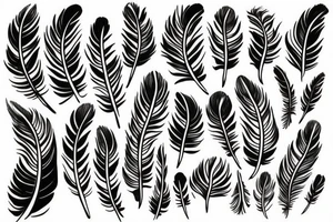 feathers wrapped together like flowers. tattoo idea