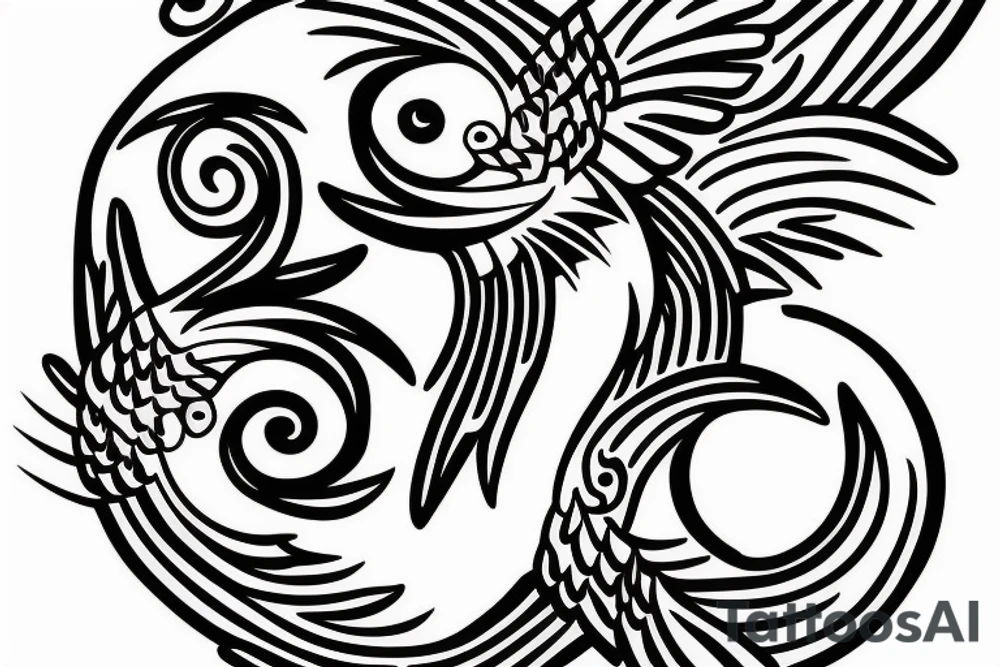 yin yang tattoo of a hummingbird tattoo idea
