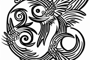 yin yang tattoo of a hummingbird tattoo idea