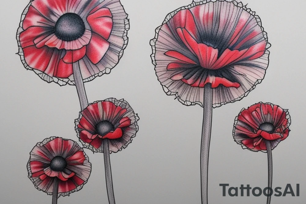 poppy, dandelion puffball tattoo idea