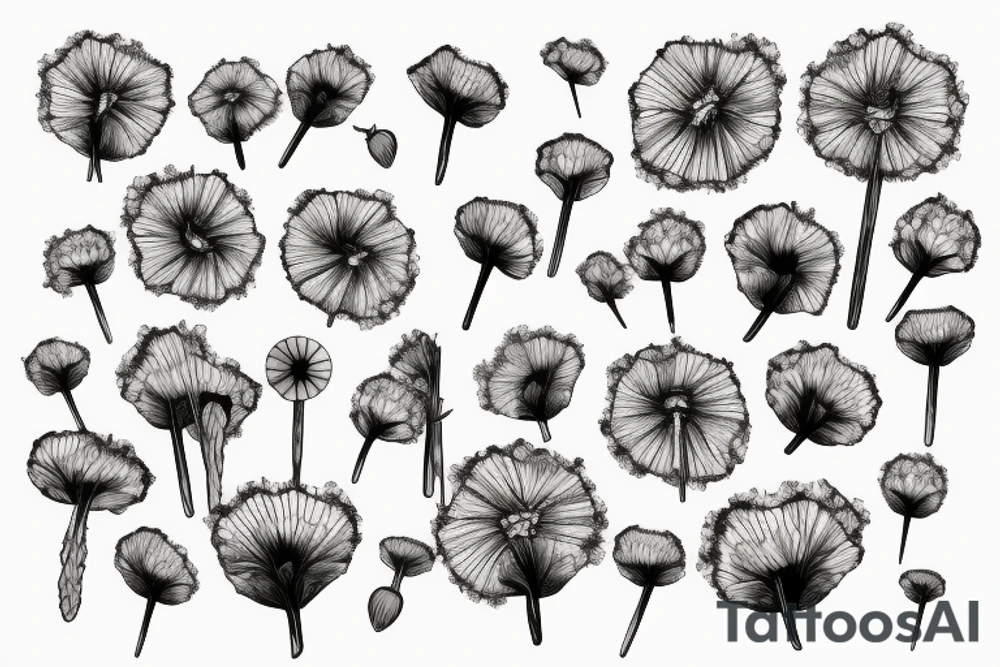 poppy, dandelion puffball tattoo idea