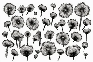 poppy, dandelion puffball tattoo idea