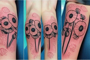 poppy, dandelion puffball tattoo idea