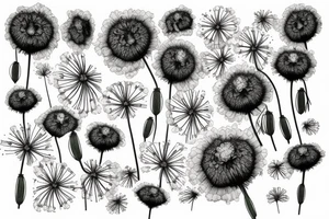 poppy, dandelion puffball tattoo idea