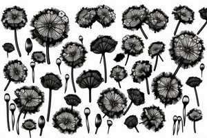 poppy, dandelion puffball tattoo idea
