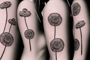 poppy, dandelion puffball tattoo idea