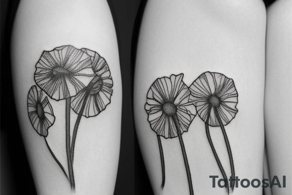 poppy, dandelion puffball tattoo idea