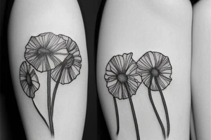 poppy, dandelion puffball tattoo idea