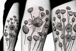 poppy, dandelion puffball tattoo idea