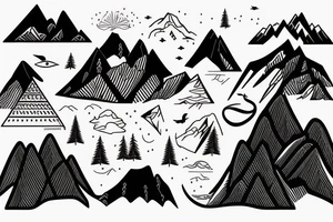 Encapsulates the Finnish concept of sisu with nature aspects like mountains  and representations of my wife and 2 sons tattoo idea