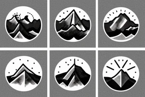 Mountains with 3 peaks and a rising sun behind and an arrow going through the middle tattoo idea