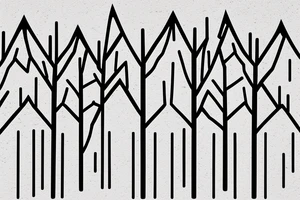 Mountain with 3 trees and an arrow tattoo idea