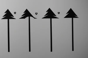 Mountain with 3 trees and an arrow tattoo idea