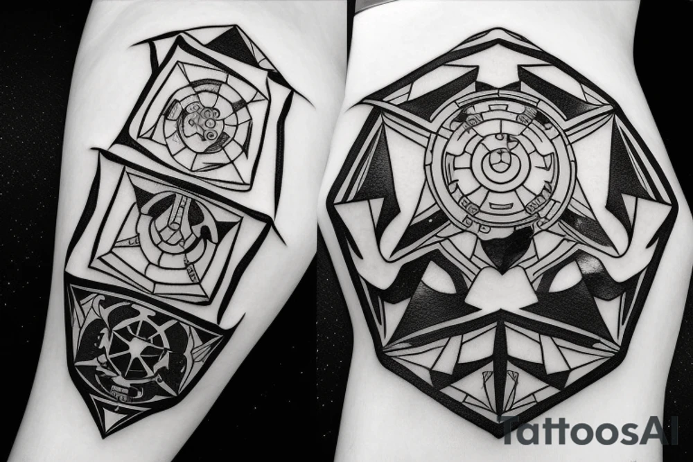 Star Wars ship in nature tattoo idea
