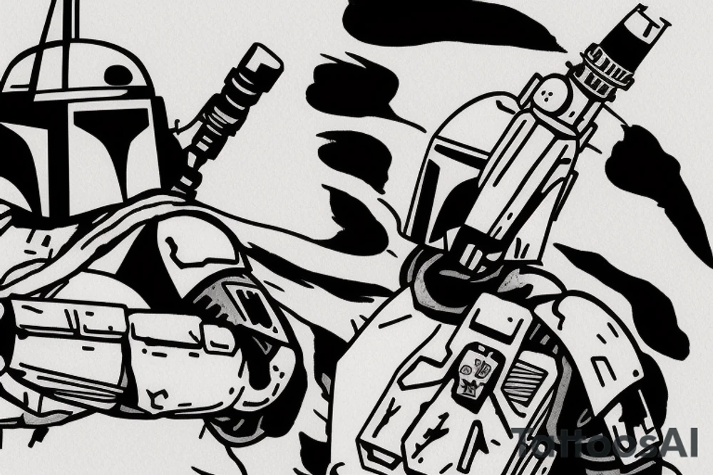 Boba fett like a mountain tattoo idea