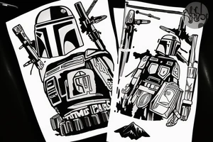 Boba fett like a mountain tattoo idea