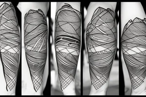 Mountain nature elements tattoo idea