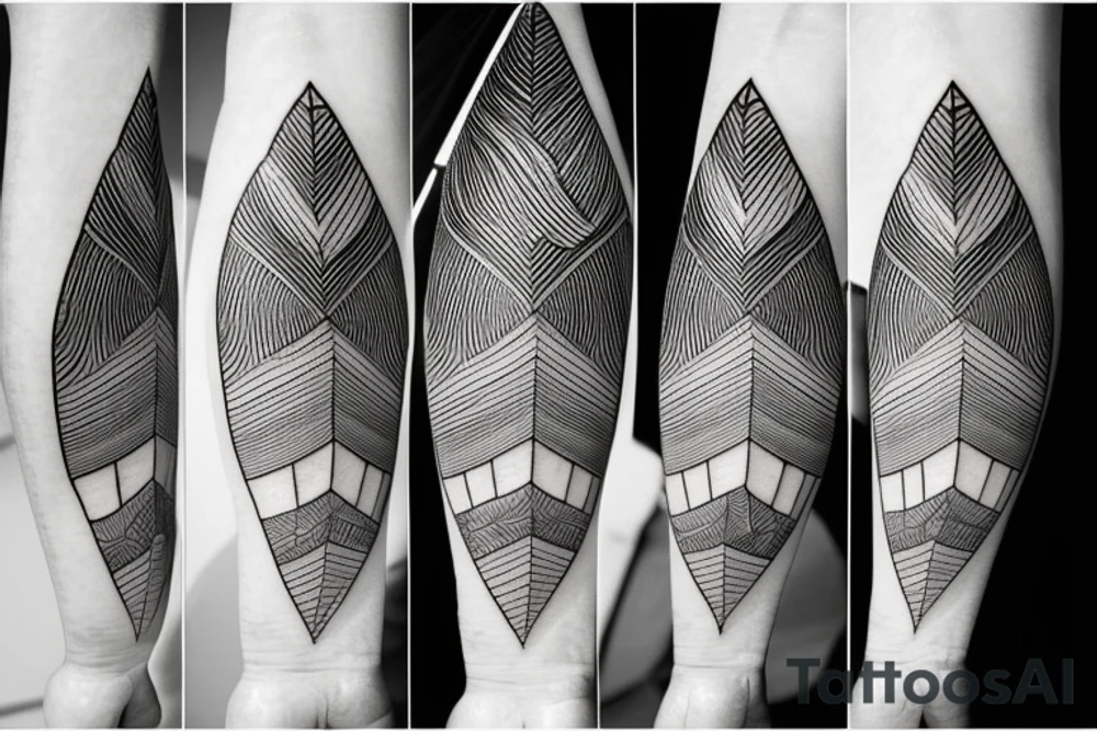 Mountain nature elements tattoo idea