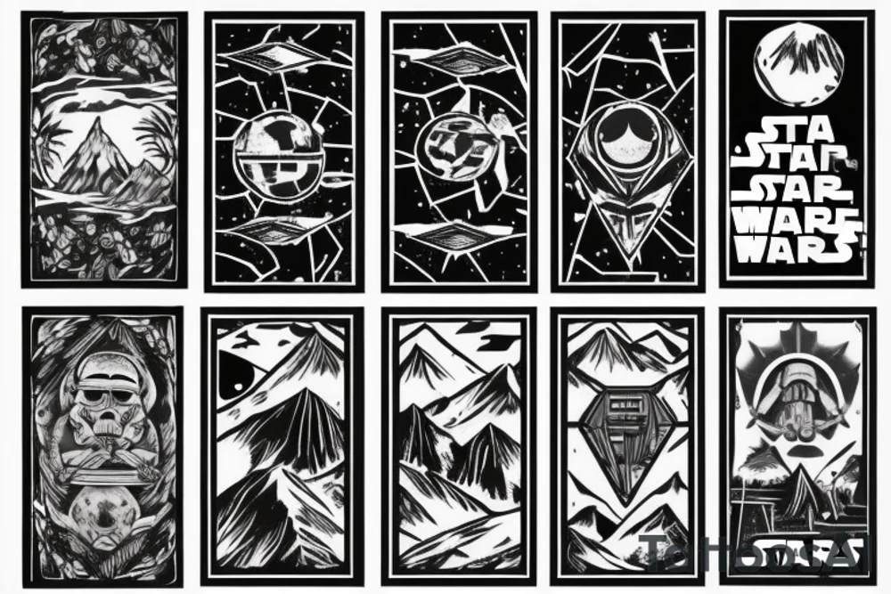 Mountain nature elements Star wars tattoo idea