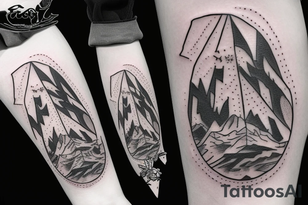 Mountain nature elements Star wars tattoo idea