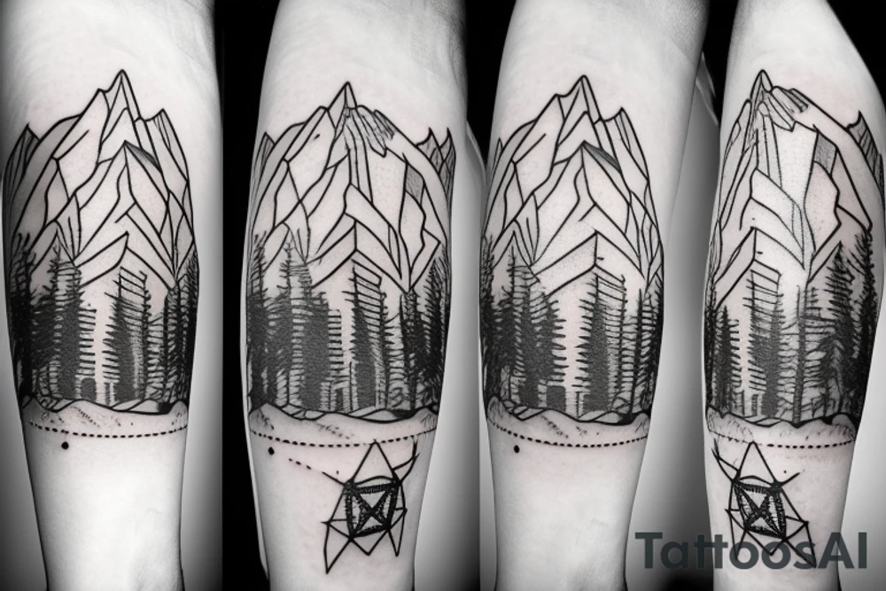 Mountain nature elements Star wars tattoo idea