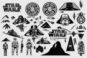 Mountain nature elements Star wars tattoo idea