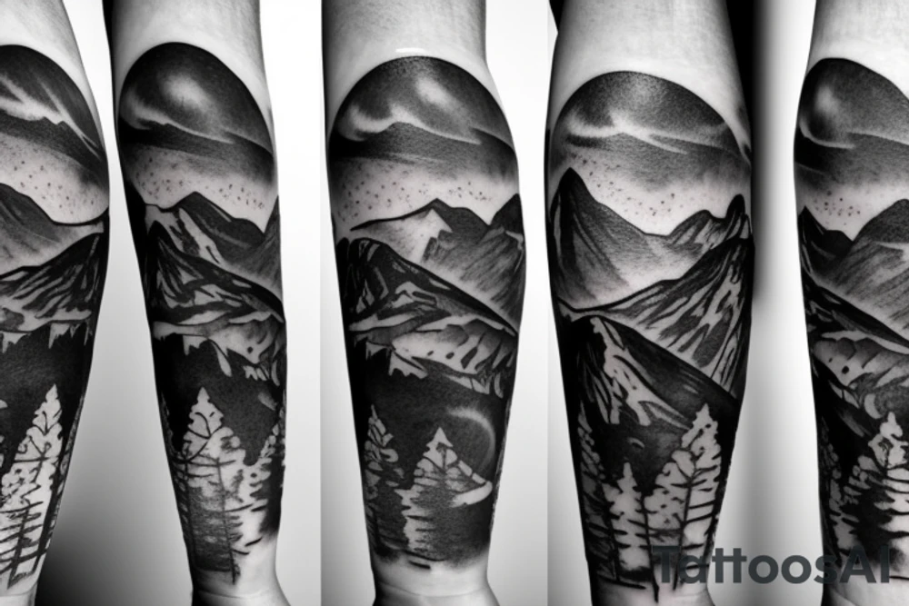Mountain nature elements Star wars tattoo idea