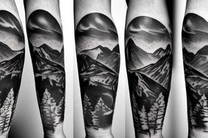 Mountain nature elements Star wars tattoo idea