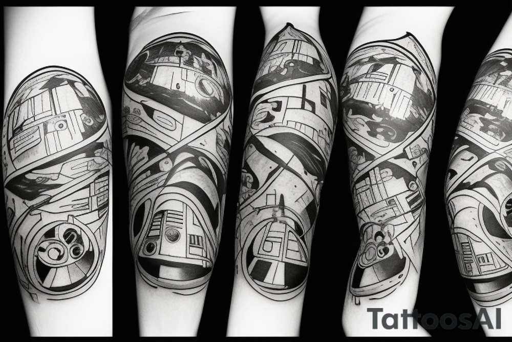 Mountain nature elements Star wars tattoo idea